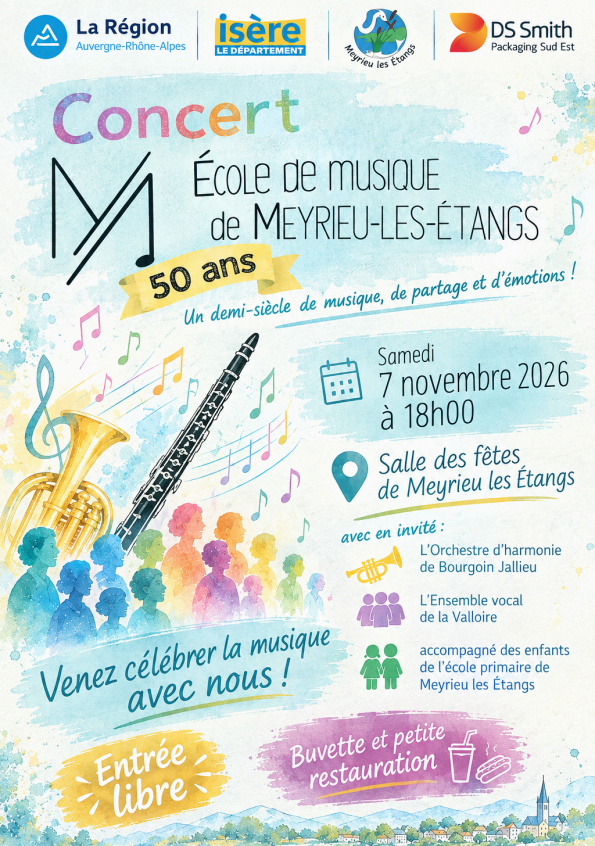 Affiche concert OHBJ à Meyrieu-les-Etangs. Texte dans l'article.